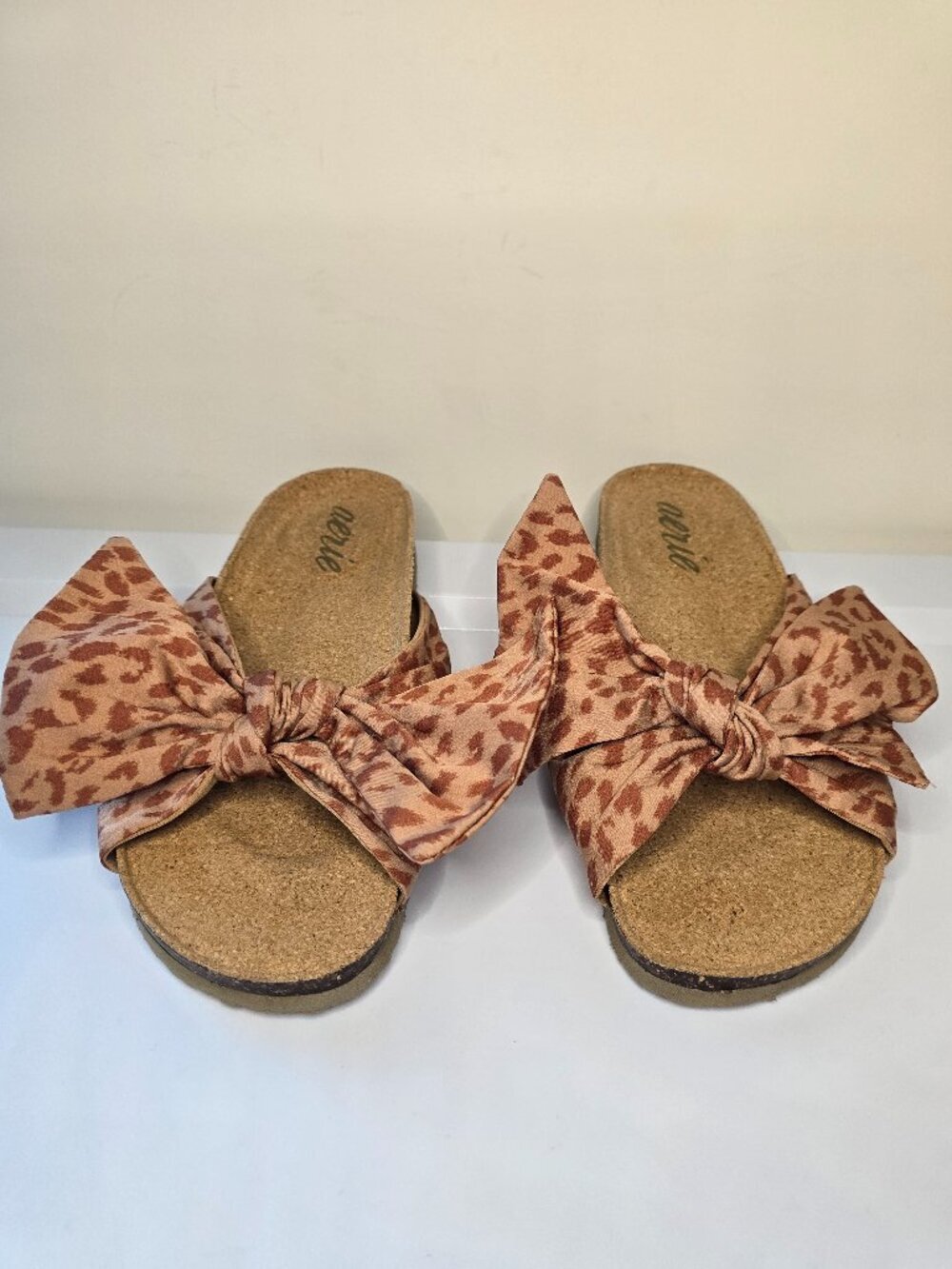 Aerie Leopard Print Bow Sandals - Dusty Rose - Picture 2 of 5